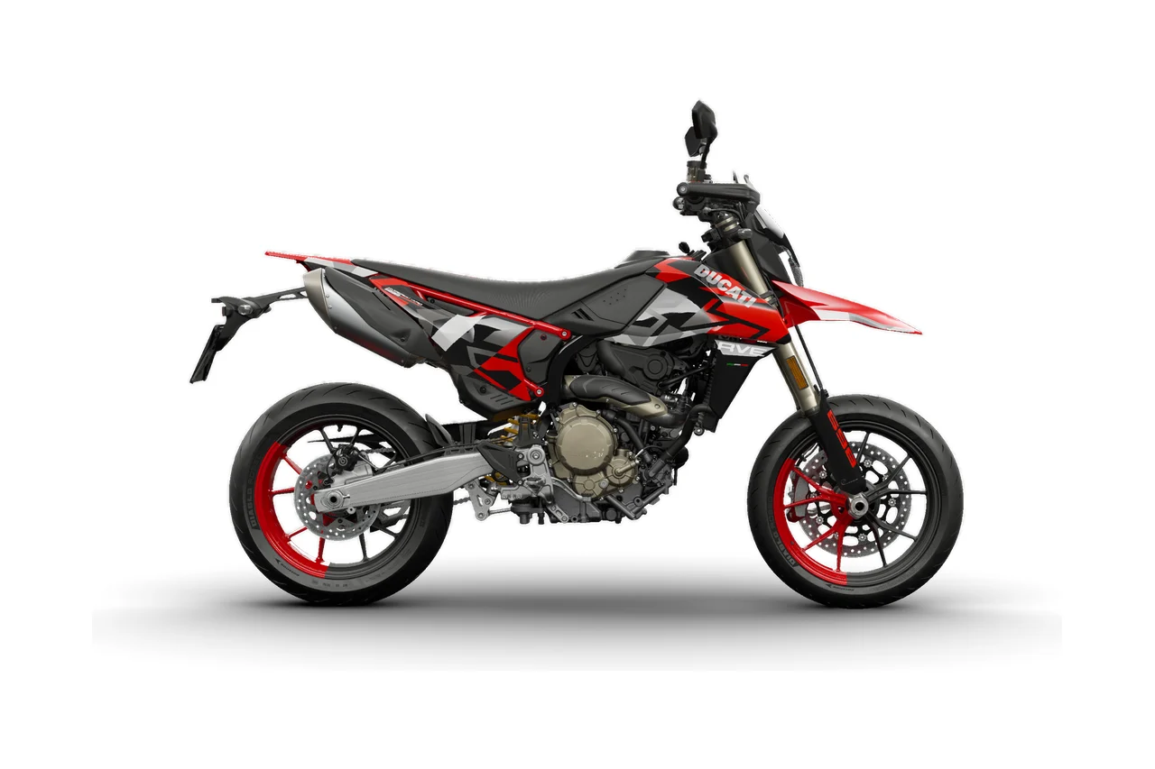 Ducati Hypermotard 698 Mono RVE com pintura Graffiti, supermotard vista de lado