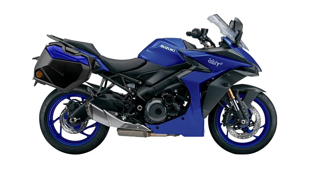 Suzuki GSX-S1000GT azul, sport-touring vista de lado