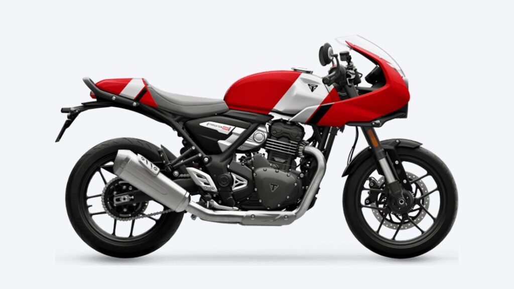 Triumph Thruxton 400 em foto oficial de divulgação